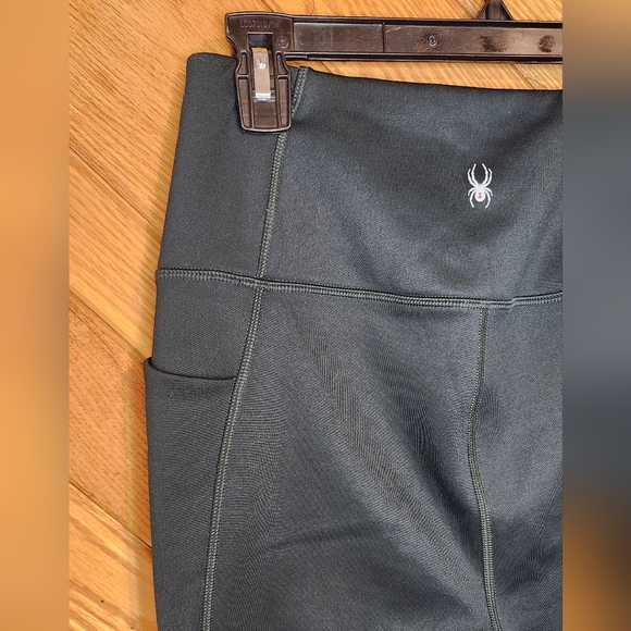 Spyder Active Medium Dark Hunter Green High Waisted Leggings With Pockets - Picture 6 of 11